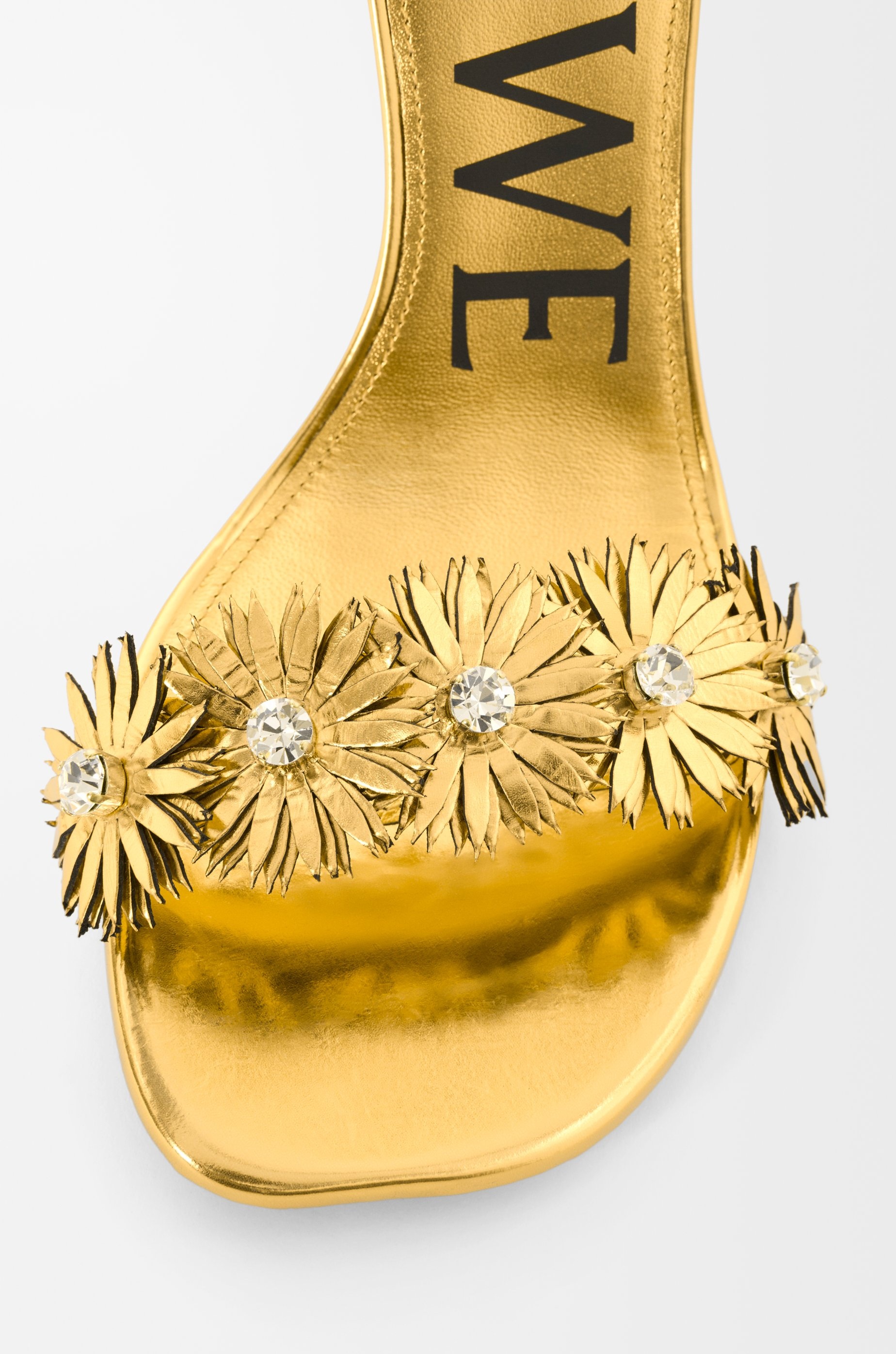 Petal Flower sandal in calfskin and crystals - 5