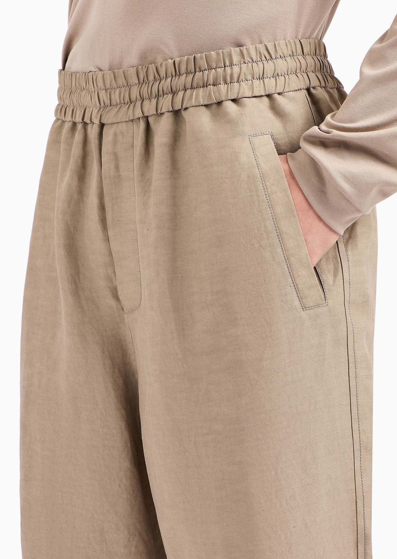 Viscose and linen canvas Bermuda shorts - 5