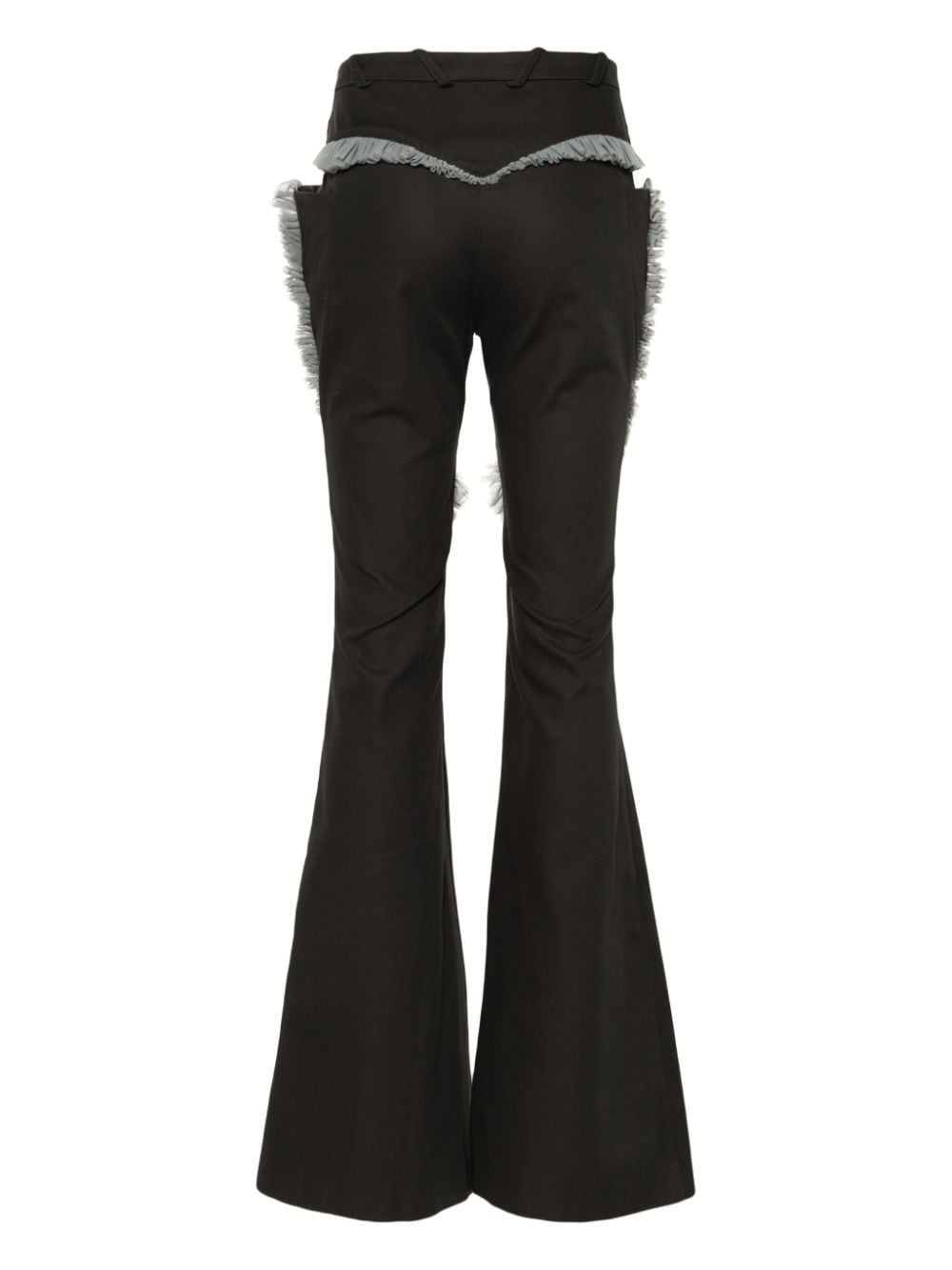 ruffled-tulle flared trousers - 2