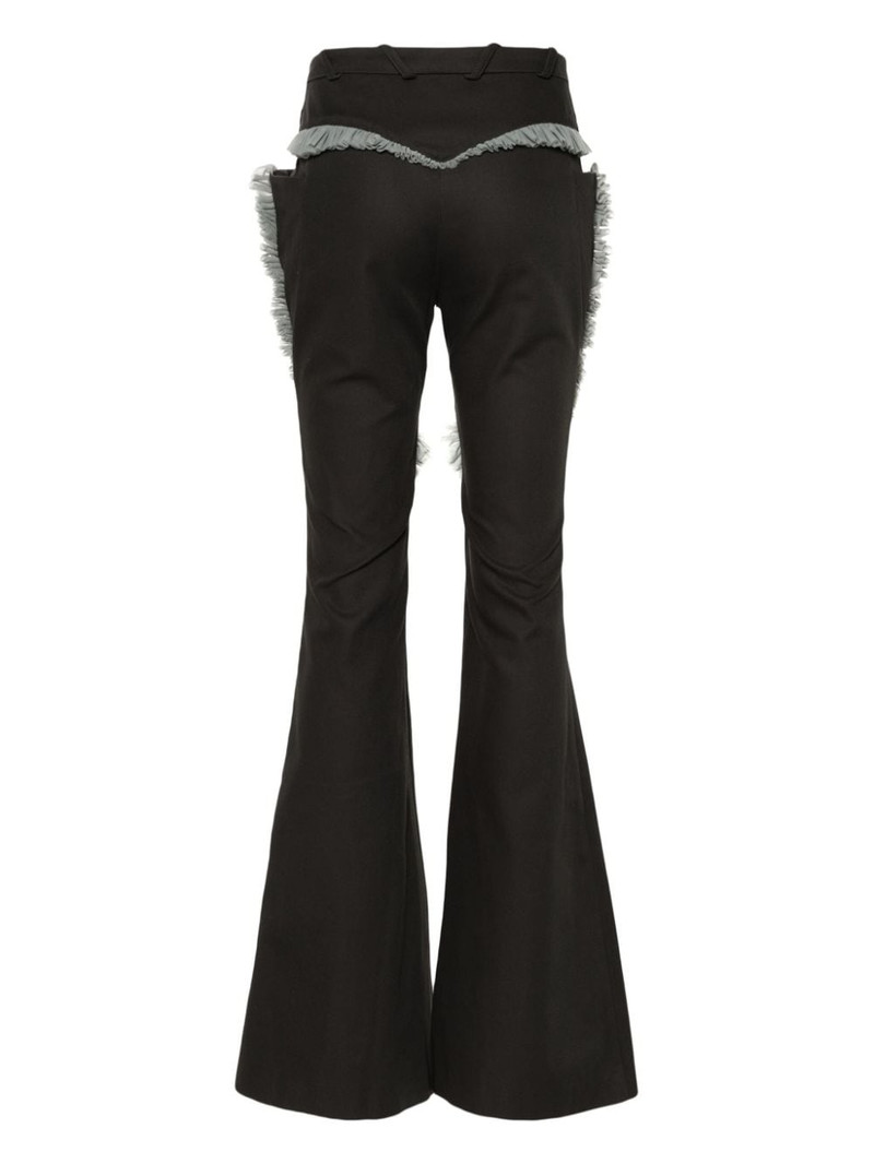 Kiko Kostadinov ruffled-tulle flared trousers outlook