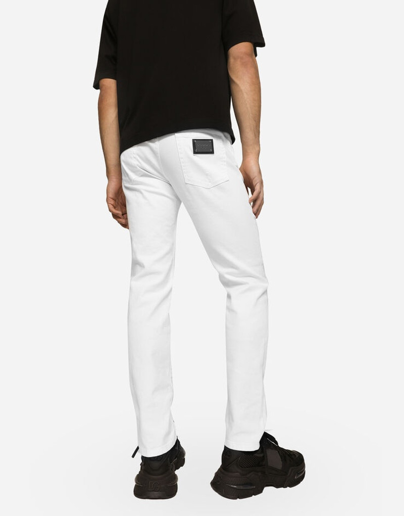 White slim-fit stretch jeans 4