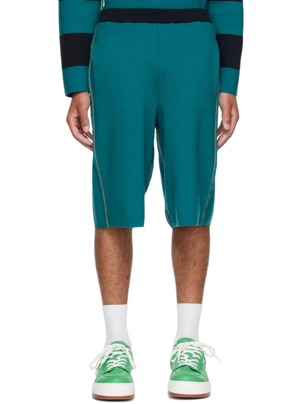 Blue Cotton Shorts - 1