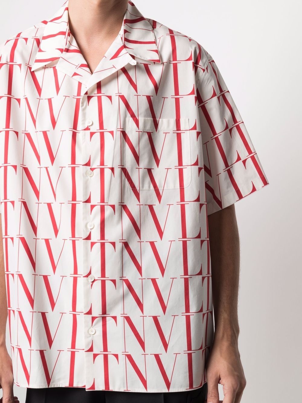 VLTN-print short-sleeve shirt - 5