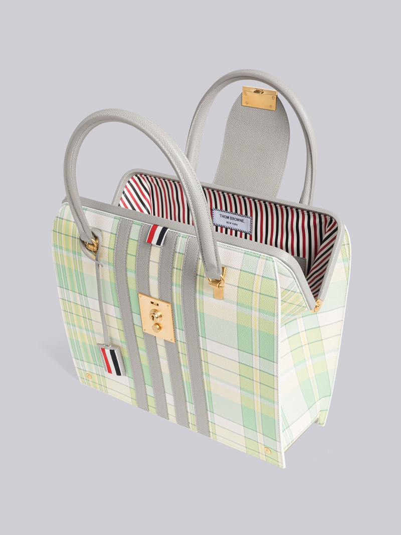 Madras Pebble Grain 4-Bar Mrs. Thom Bag 5