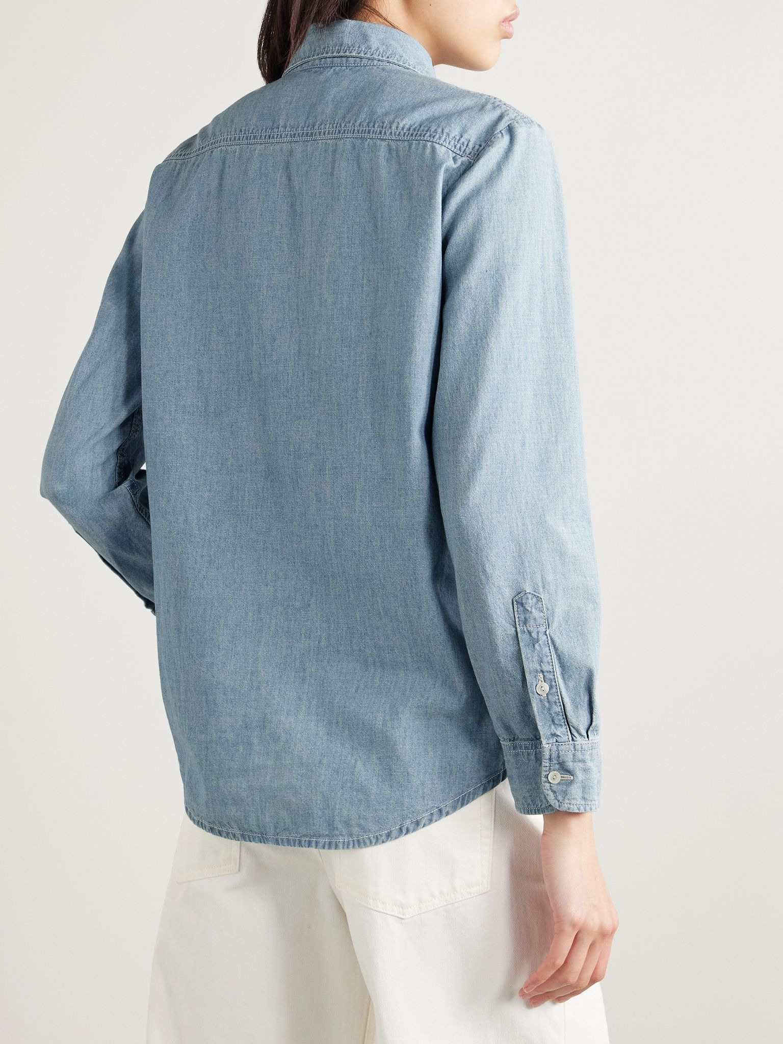 Monti cotton-chambray shirt Blue - 4
