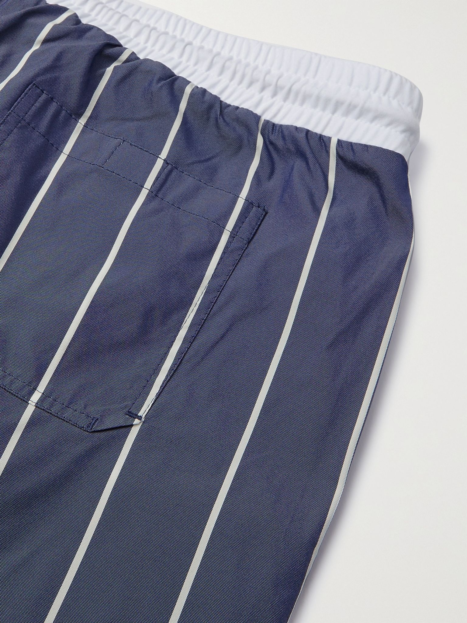 Mid-Length Striped Swim Shorts - 4