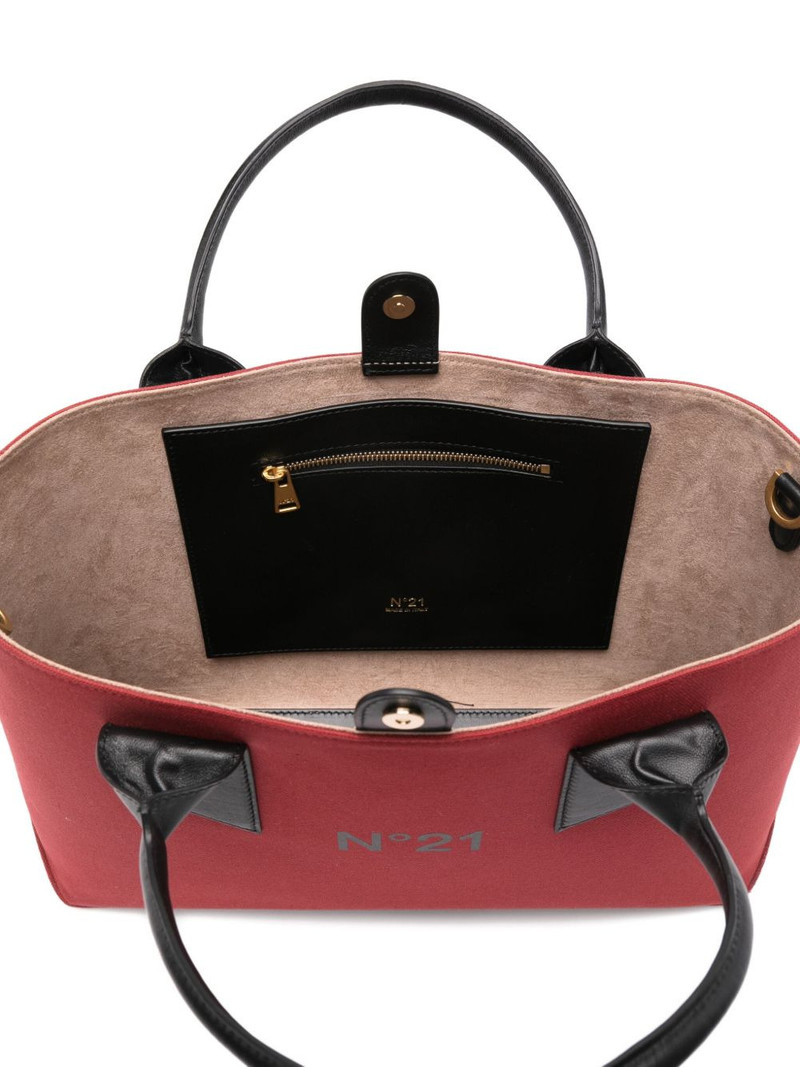 logo-print top-handles tote bag 4