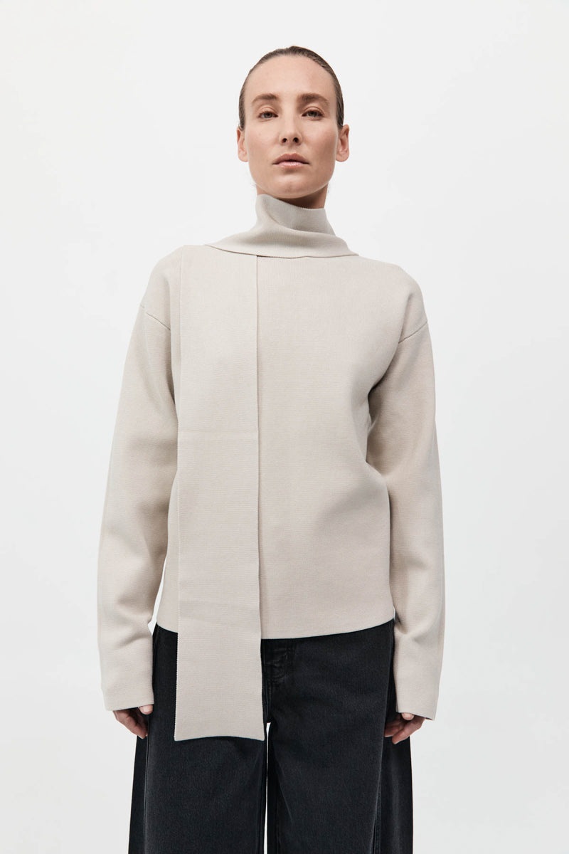 Milano Knit Scarf Jumper - Creme - 2