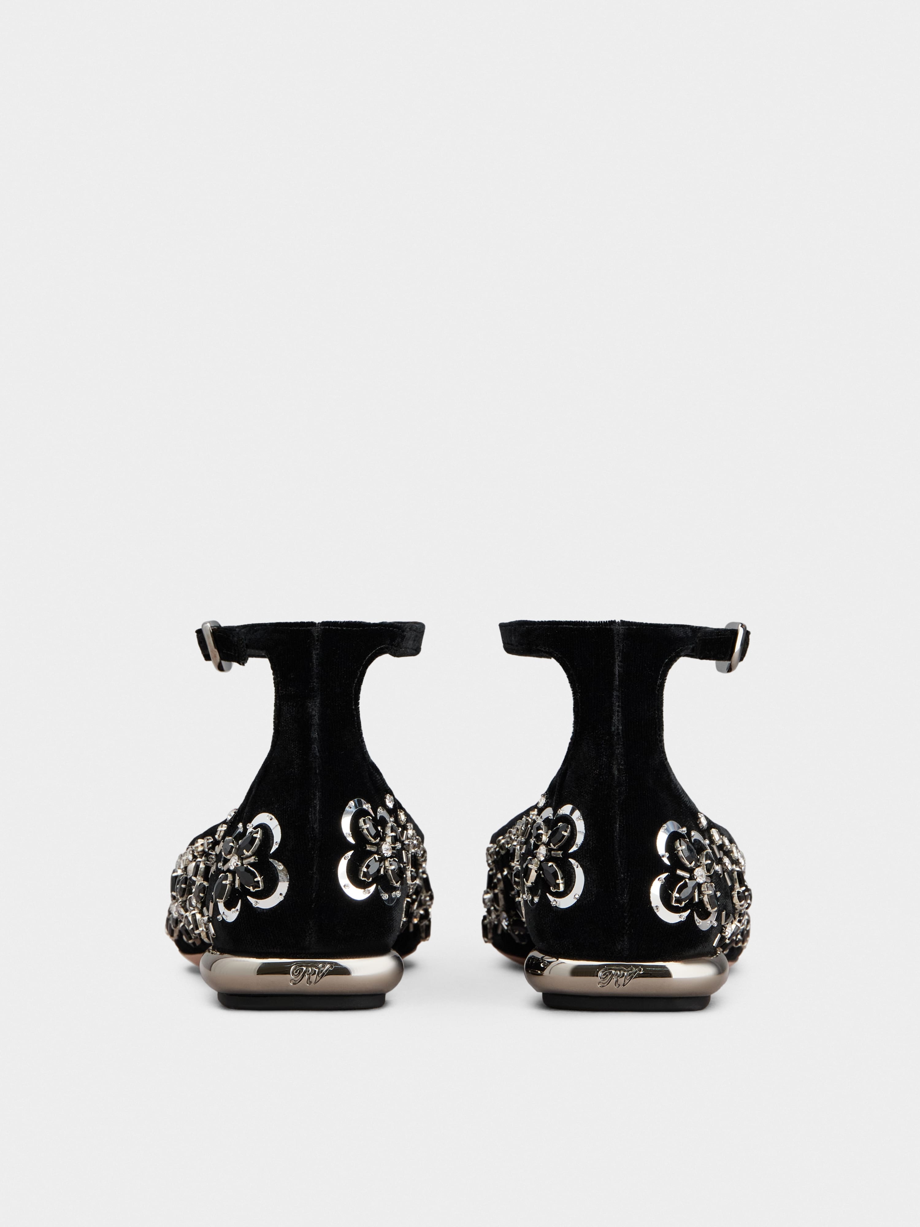 Ankle Strap Ballerinas in velvet - 5