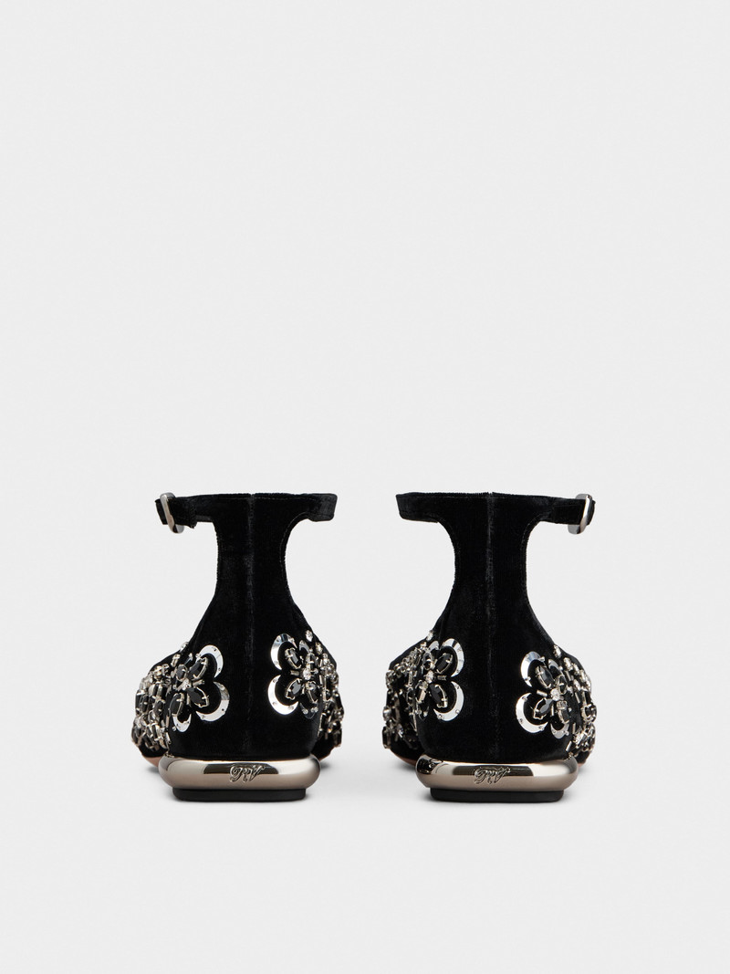 Roger Vivier Ankle Strap Ballerinas in velvet outlook