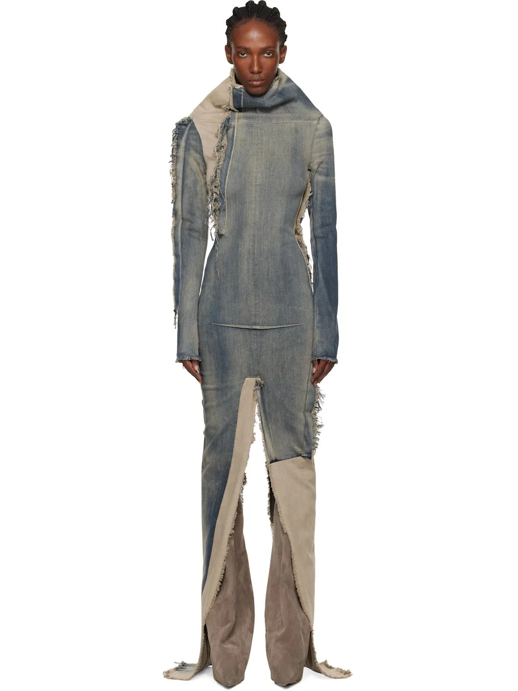 Blue & Beige Concordians Etna Denim Maxi Dress - 1