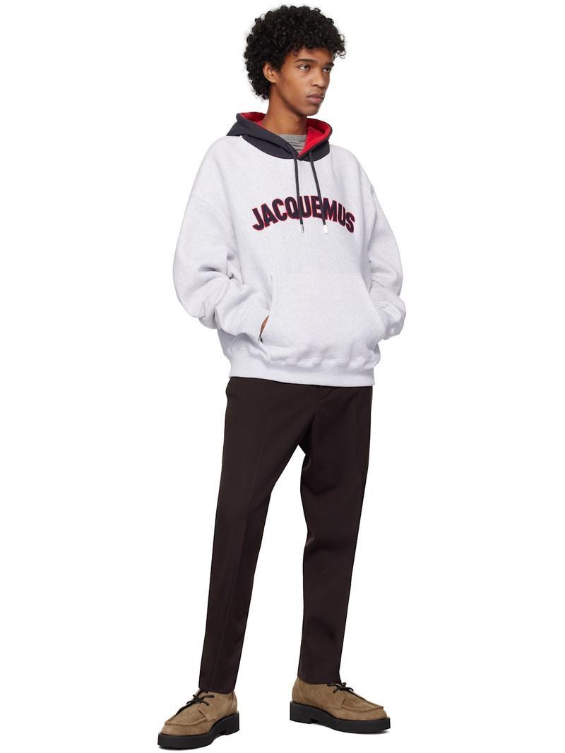 JACQUEMUS Gray 'The Baseball' Hoodie outlook