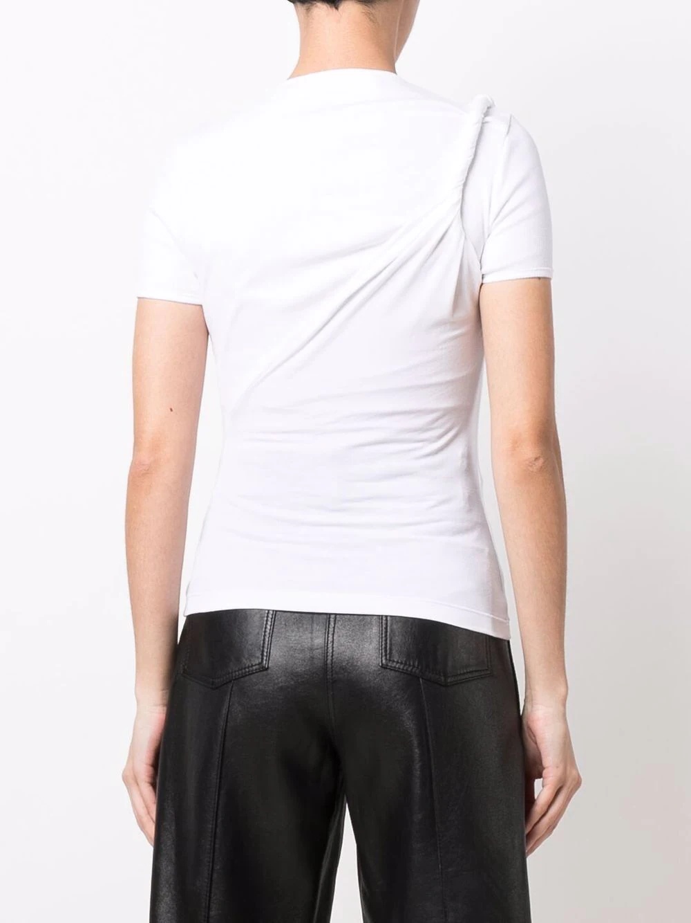 asymmetric twist T-shirt - 4
