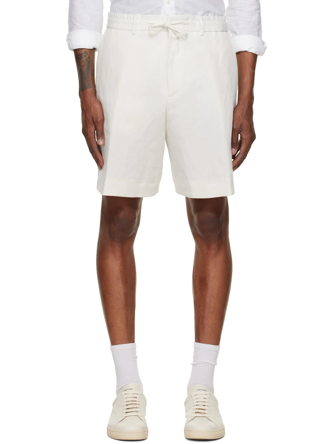 Off-White Drawstring Shorts - 1