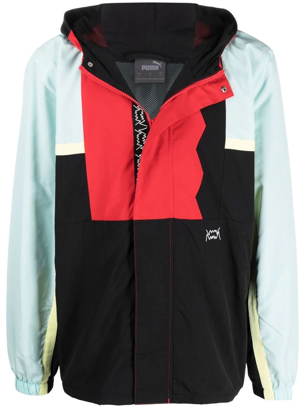 colour block hooded jacket - 1