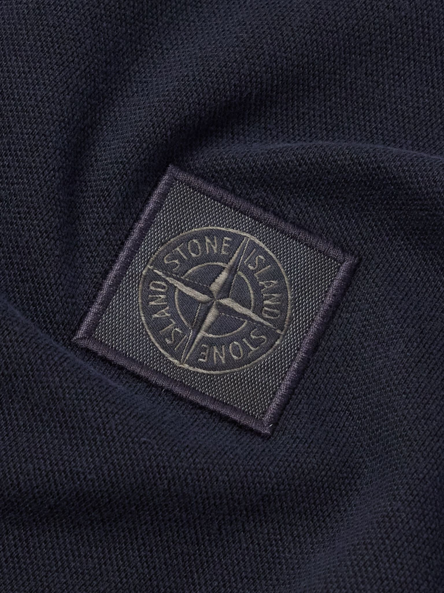 Logo-Appliquéd Garment-Dyed Cotton-Piqué Polo Shirt Navy - 5