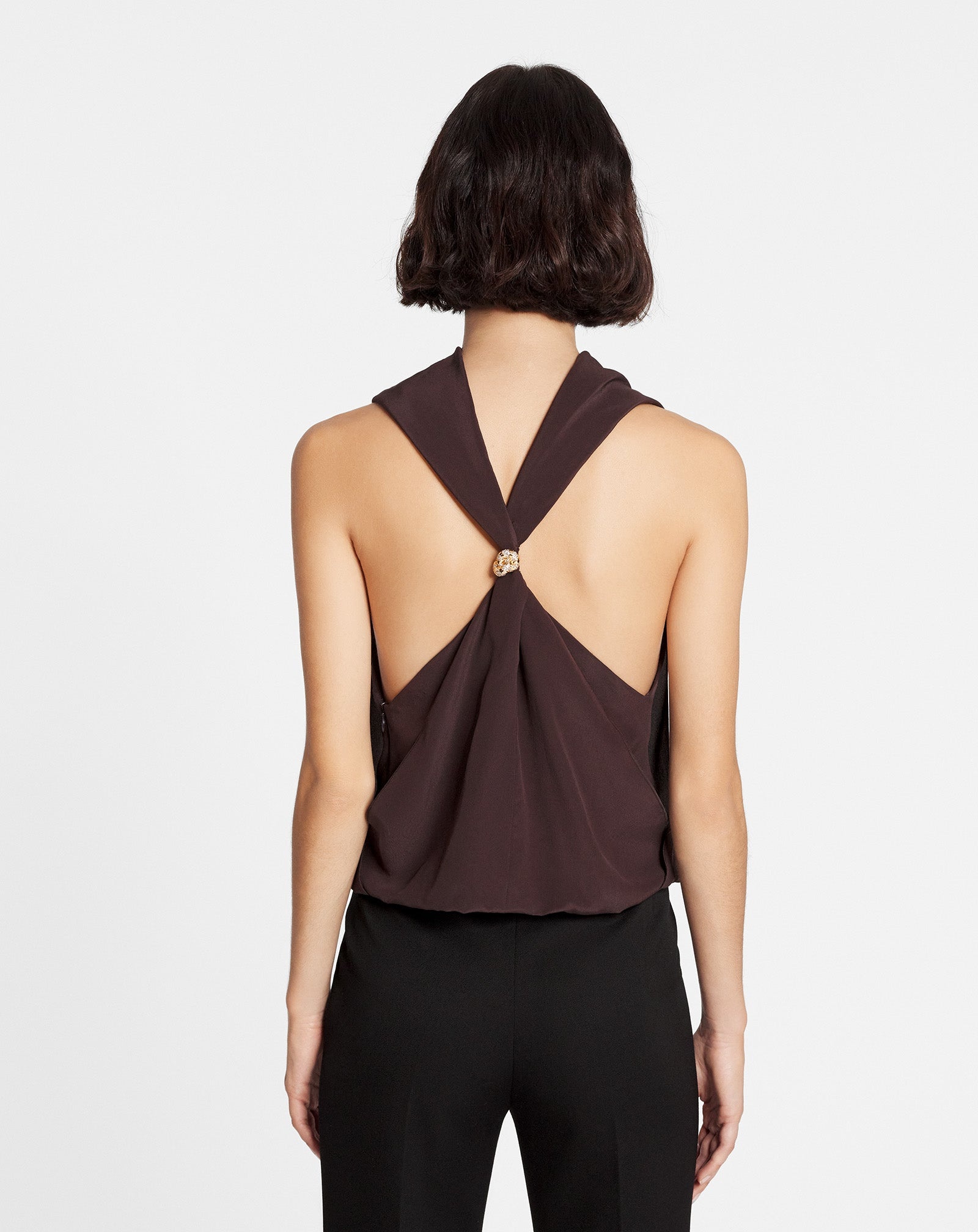 SLEEVELESS DRAPED TOP - 4