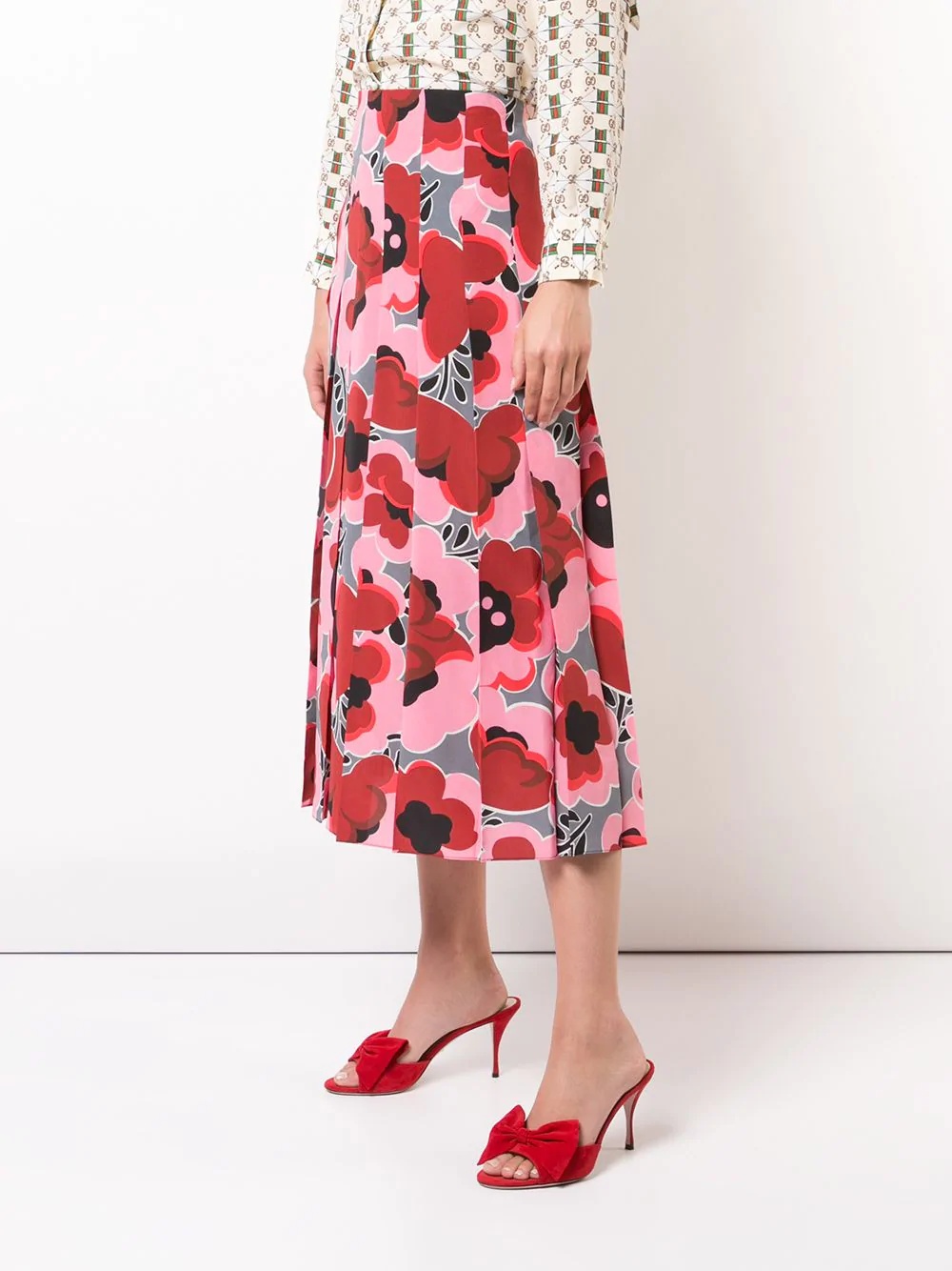 Poppies silk skirt - 3