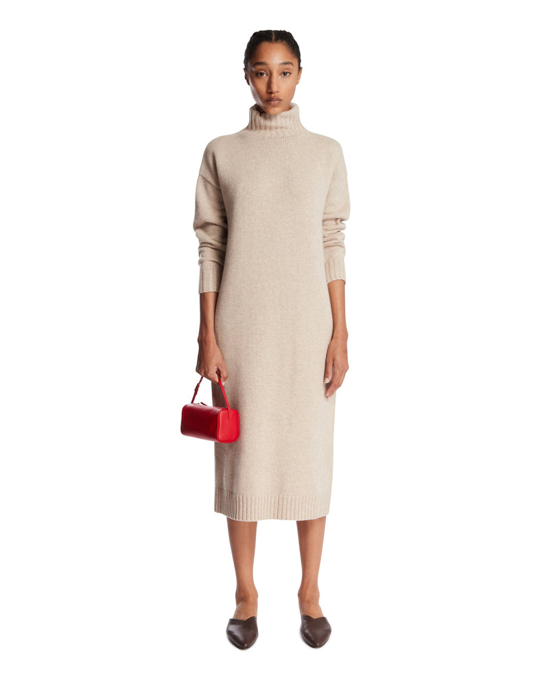 Max Mara Beige Cashmere Turtleneck Dress outlook