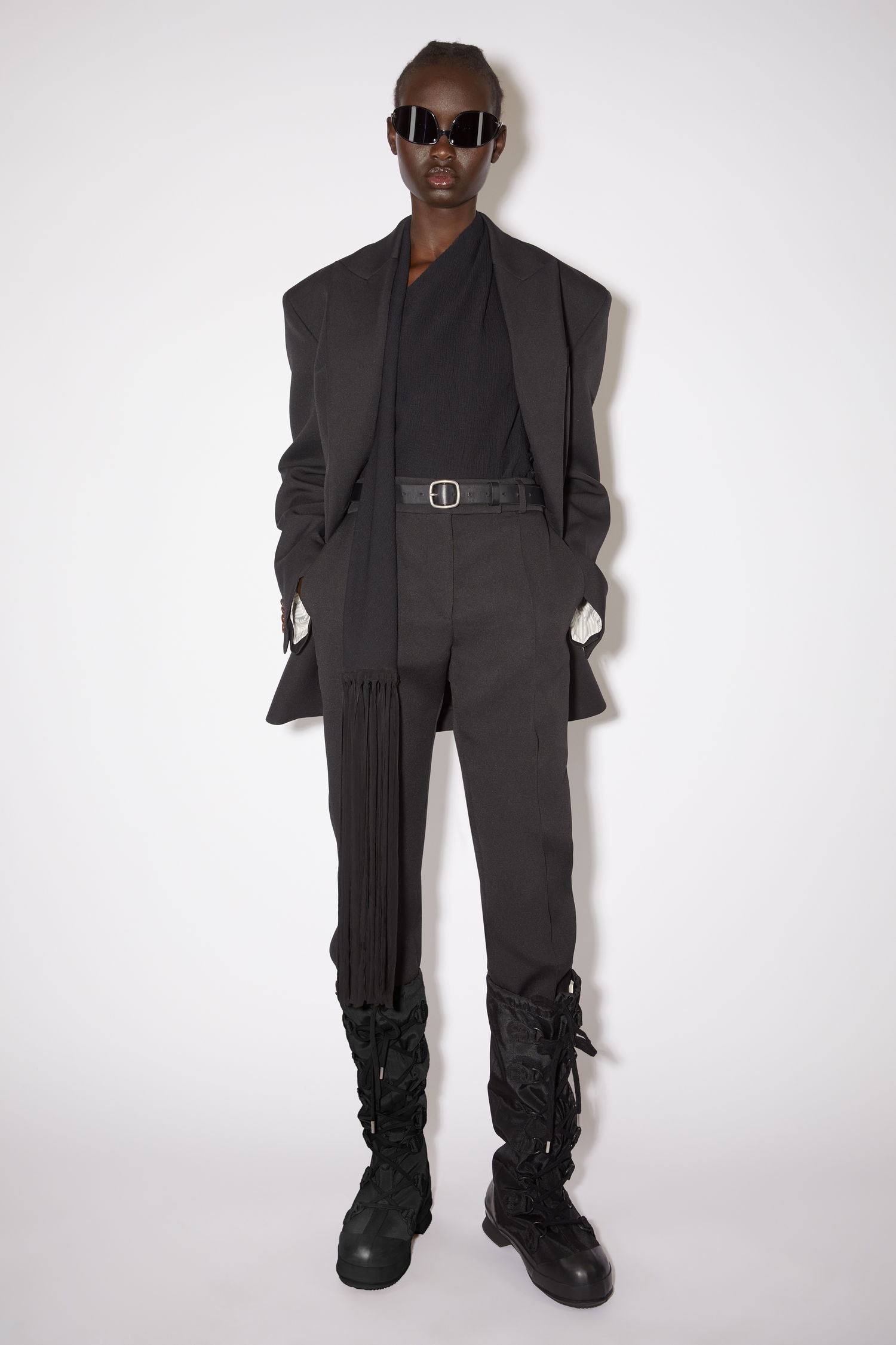 Leather buckle belt - Black - 2
