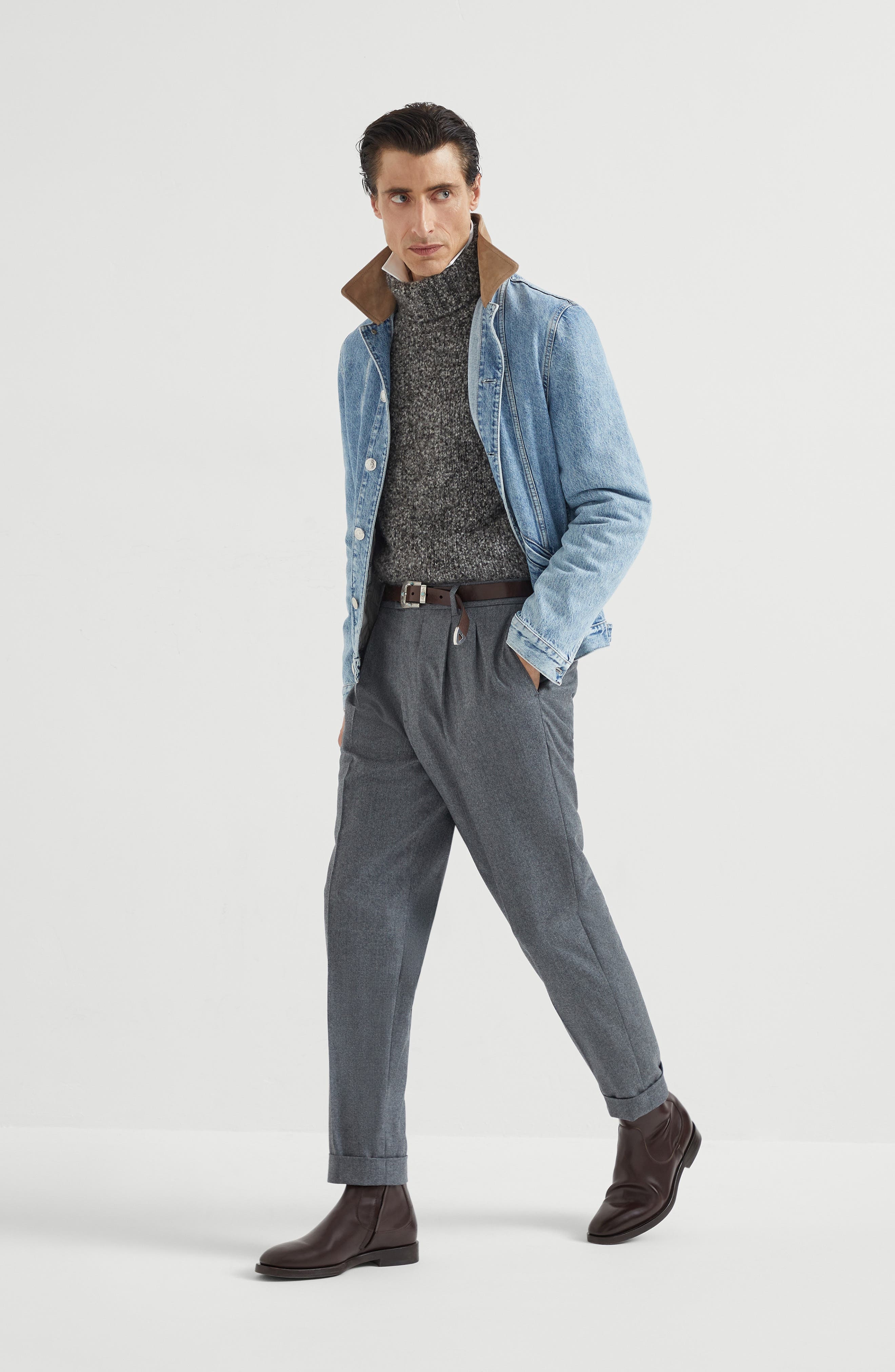Brunello Cucinelli Knop turtleneck sweater in Dark Grey at Nordstrom - 6