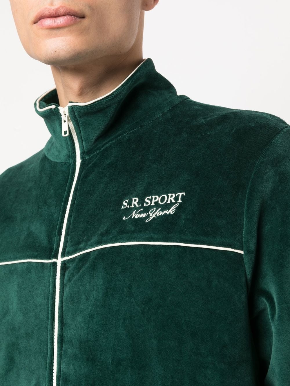 logo-embroidered zipped sweatshirt - 5