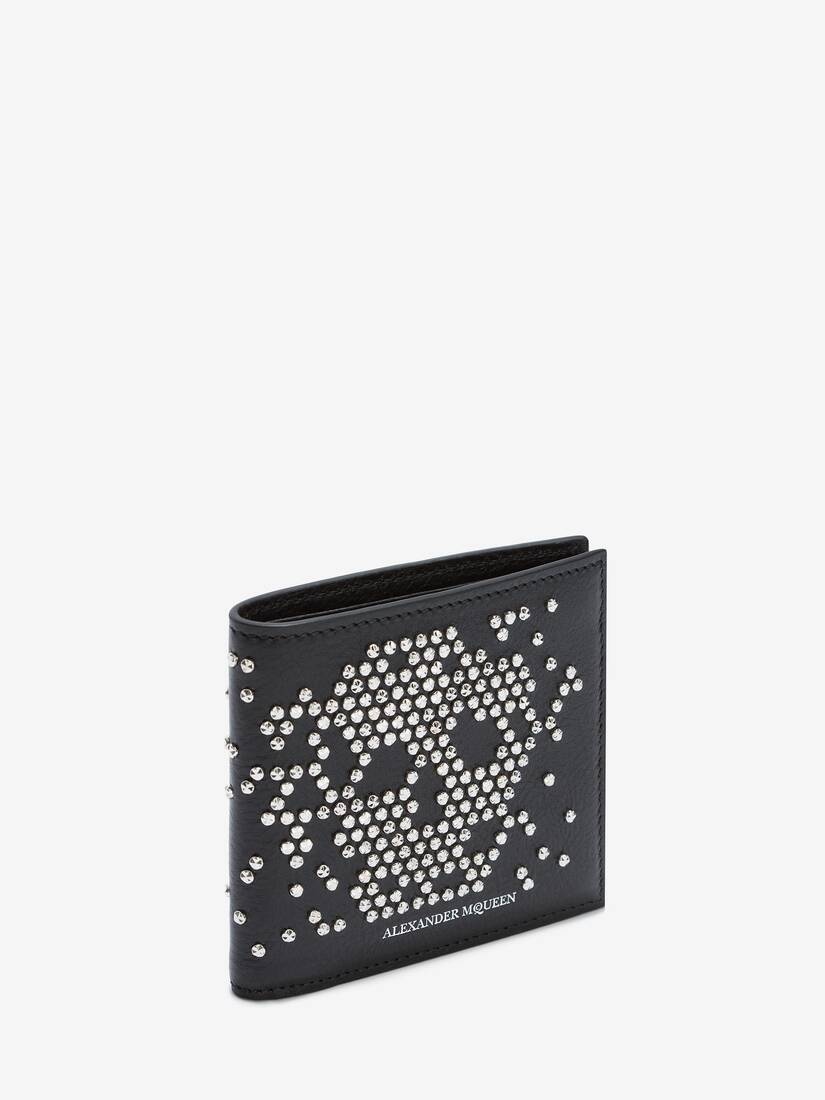 Men's Studded Leather Billfold Wallet in Black - 2