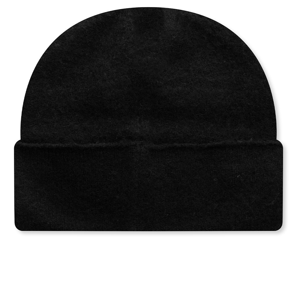 TEXTURED KNIT BEANIE - JET BLACK - 3