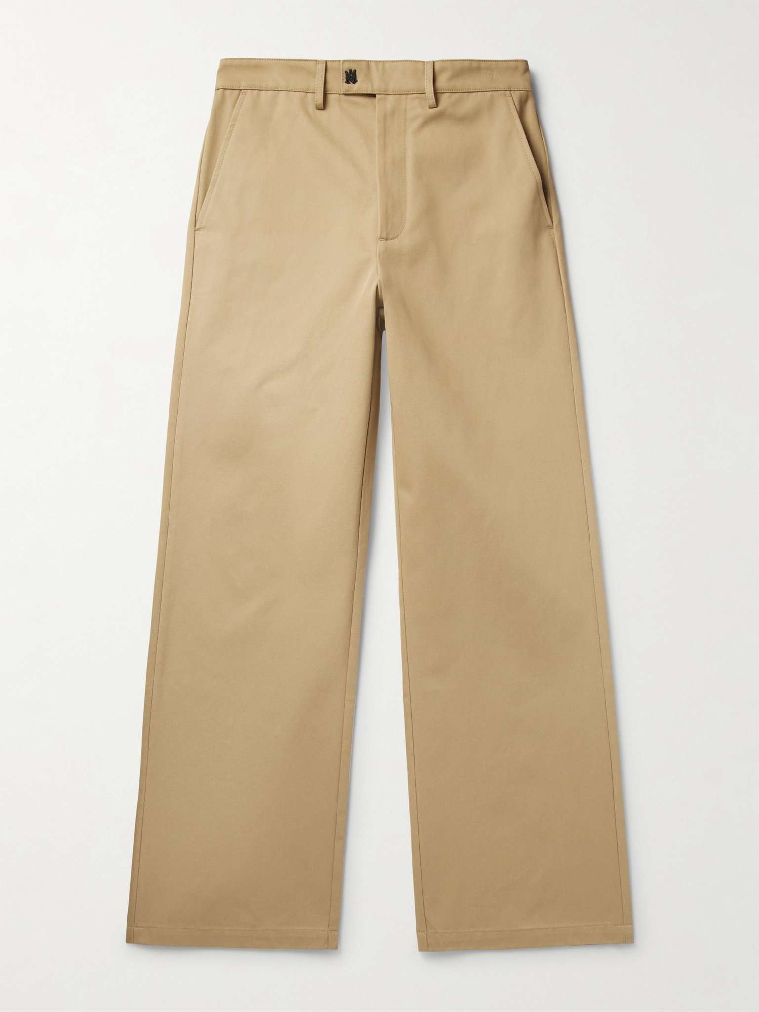 Wide-Leg Logo-Embroidered Cotton-Drill Chinos - 1