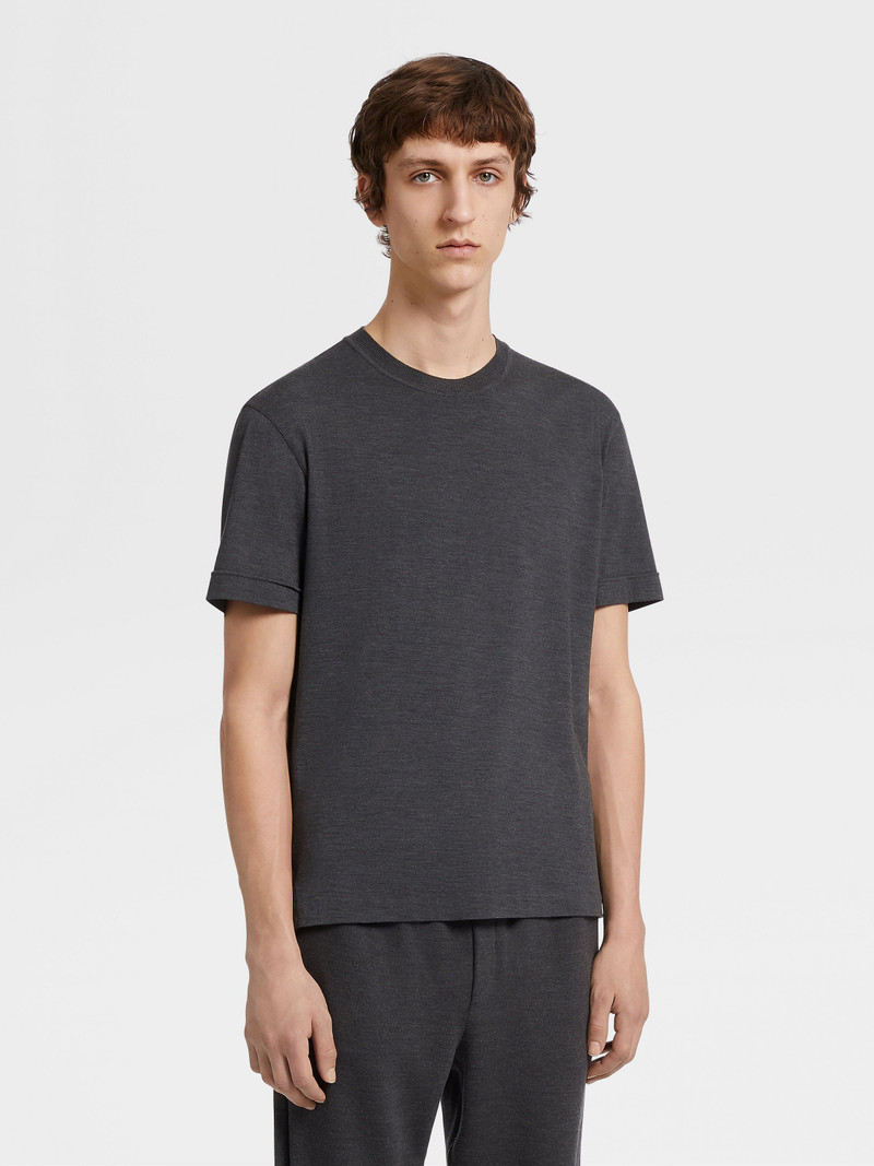 ZEGNA GREY MÉLANGE 12MILMIL12 WOOL POLO SHIRT outlook