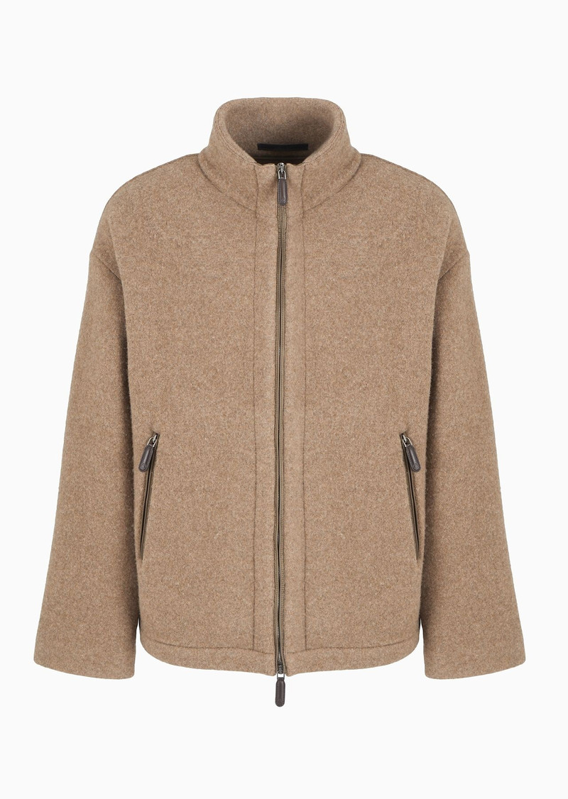 Fulled wool and cashmere cloth blouson 1