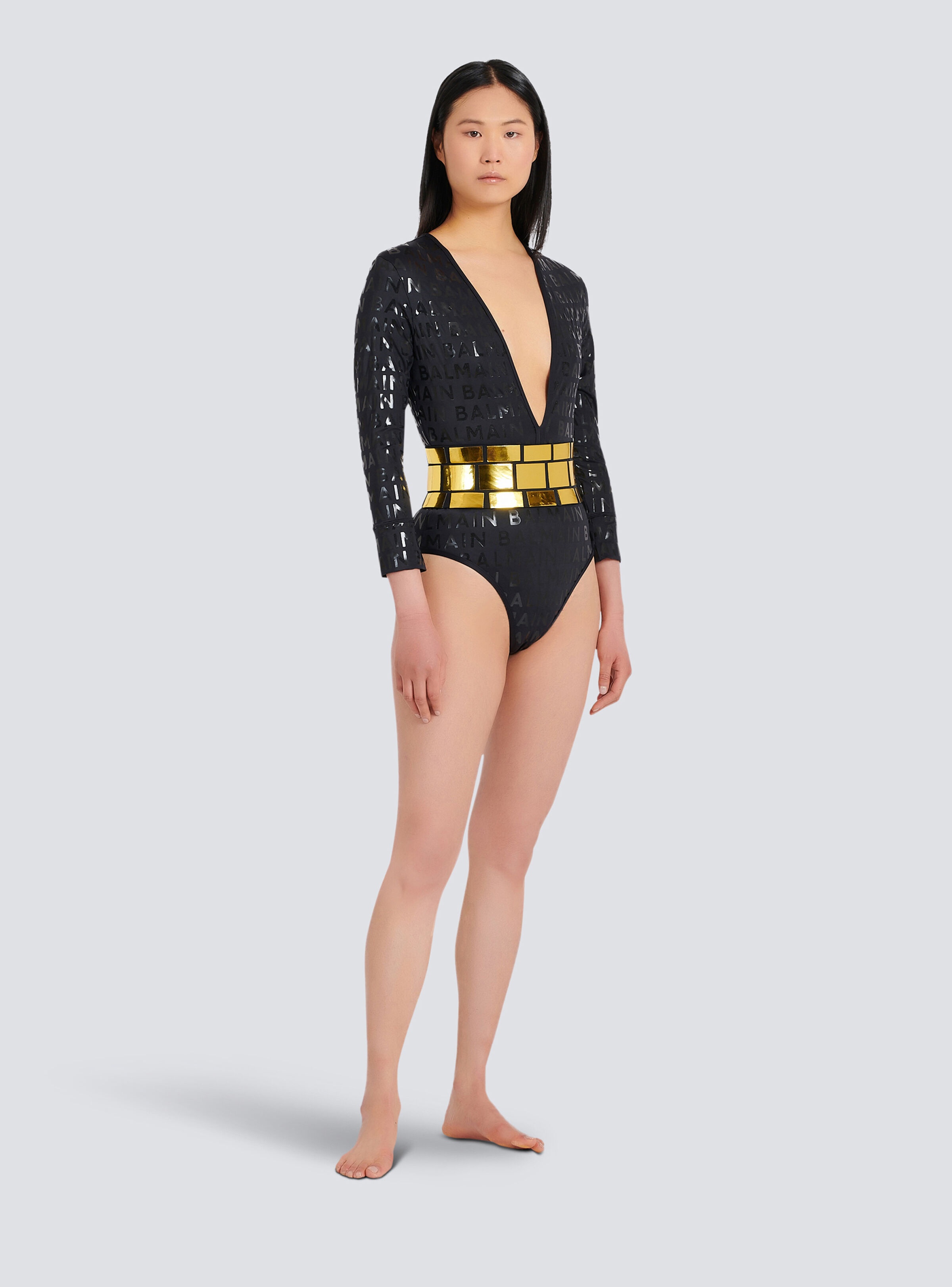 Balmain logo swimsuit - 2
