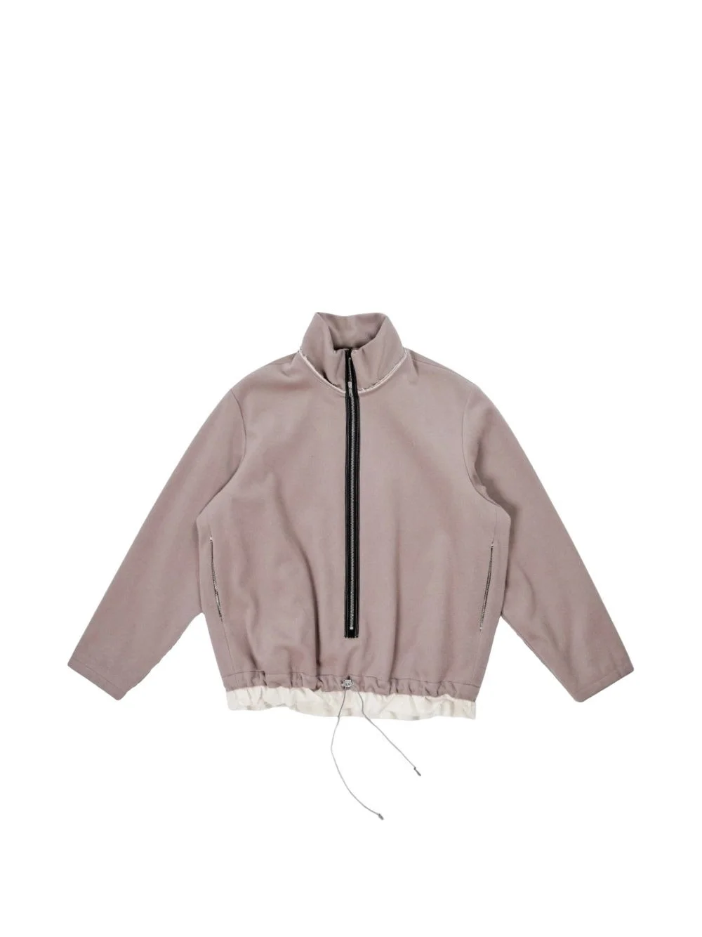 raw-edge roll-neck fleece jacket - 1