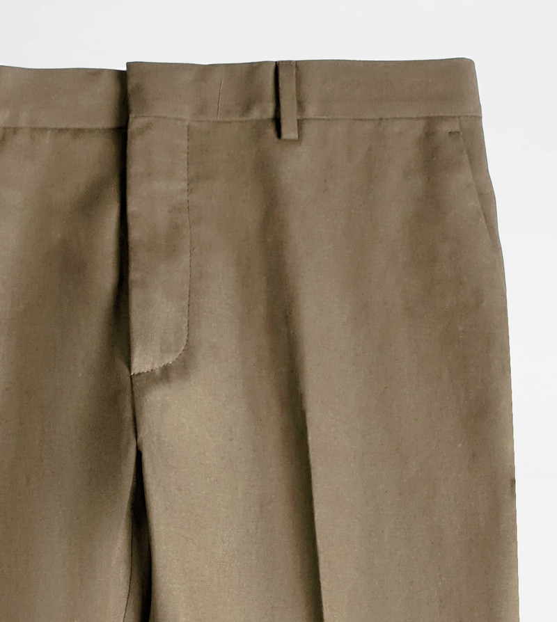 Tod's PANTS IN LINEN BLEND TWILL - GREY outlook