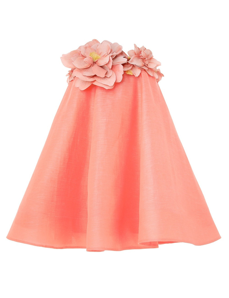 zimmermann natura strapless linen & silk dress Zimmermann Natura Ruffled Organza Corset Minidress In White
