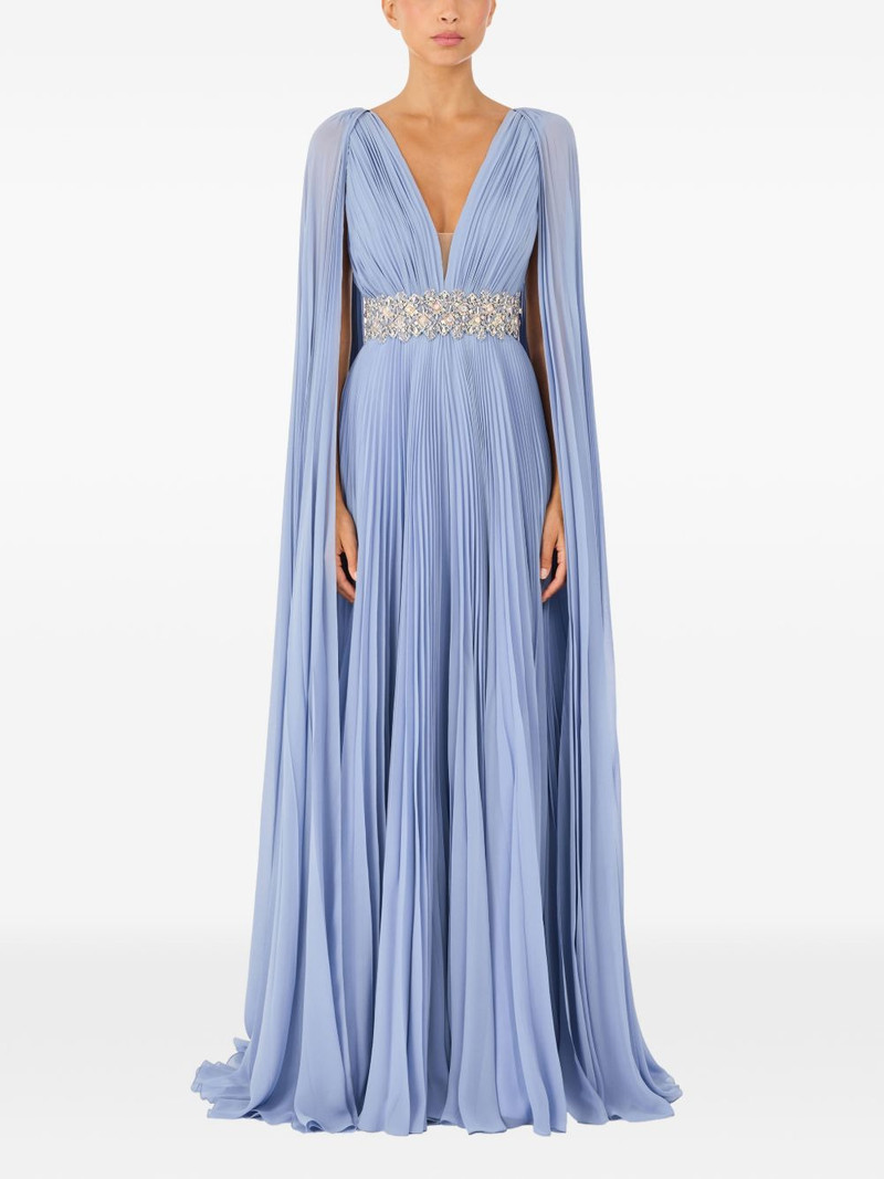 JENNY PACKHAM Fesco embellished-waist pleated maxi dress outlook