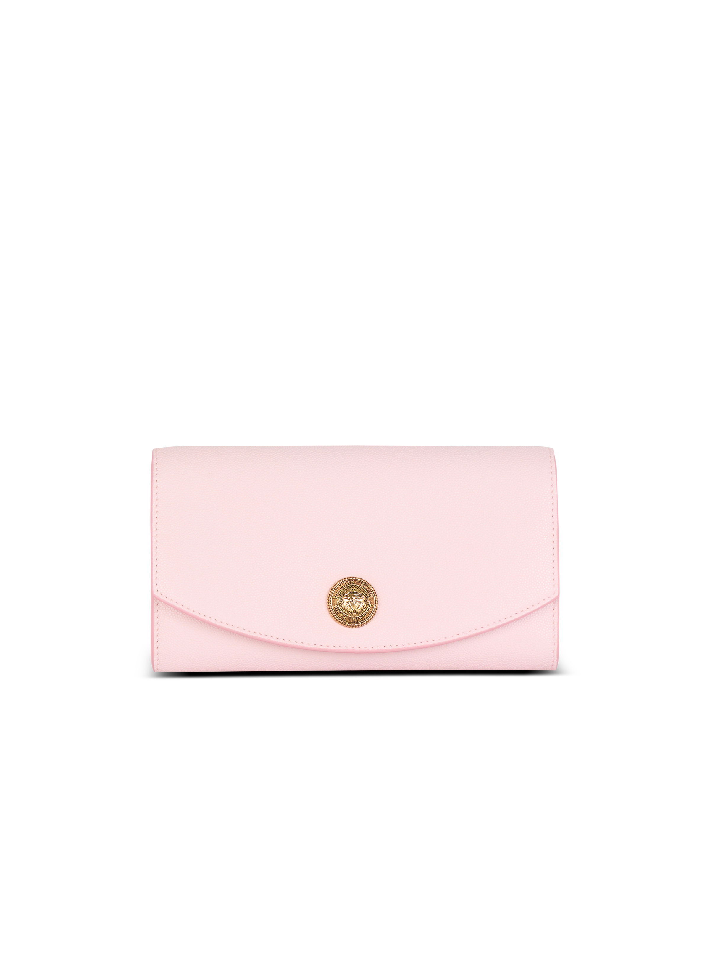 Emblème grained calfskin clutch - 1