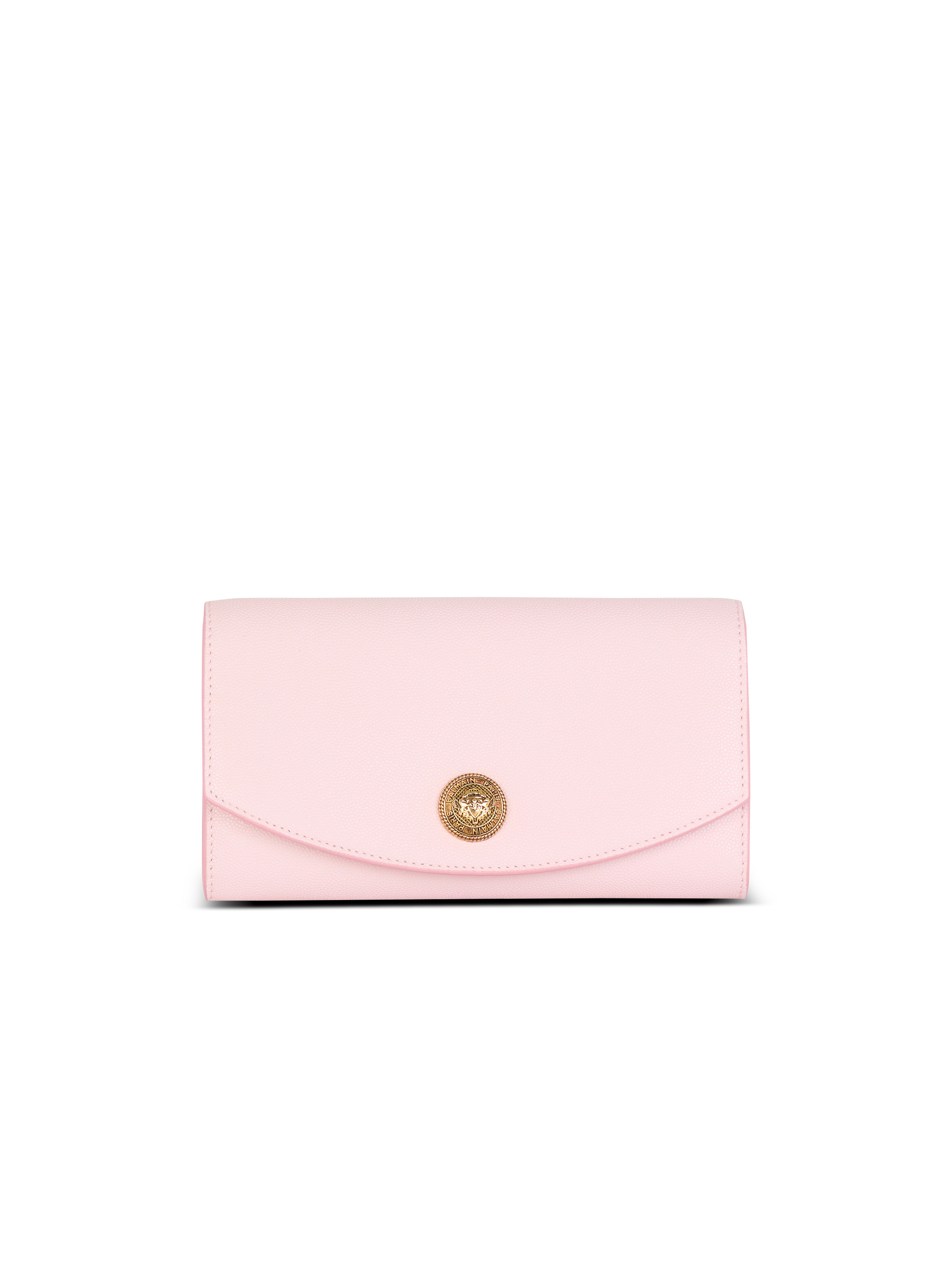 Emblème grained calfskin clutch - 1