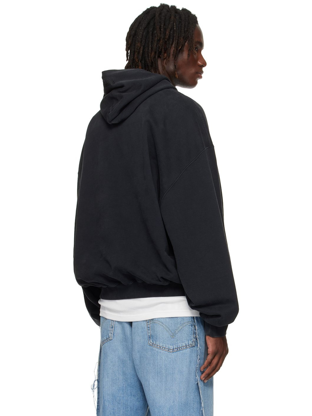 Black 'DVD' Oversized Hoodie - 3