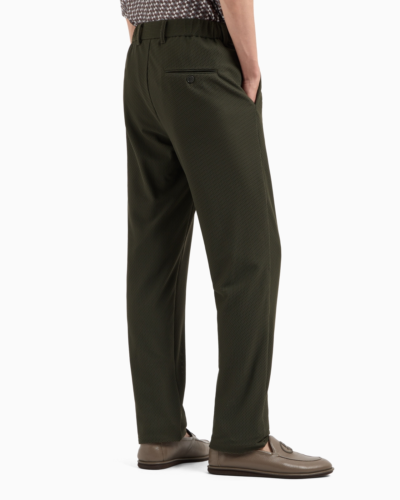 Technical waffle flat-front trousers - 3