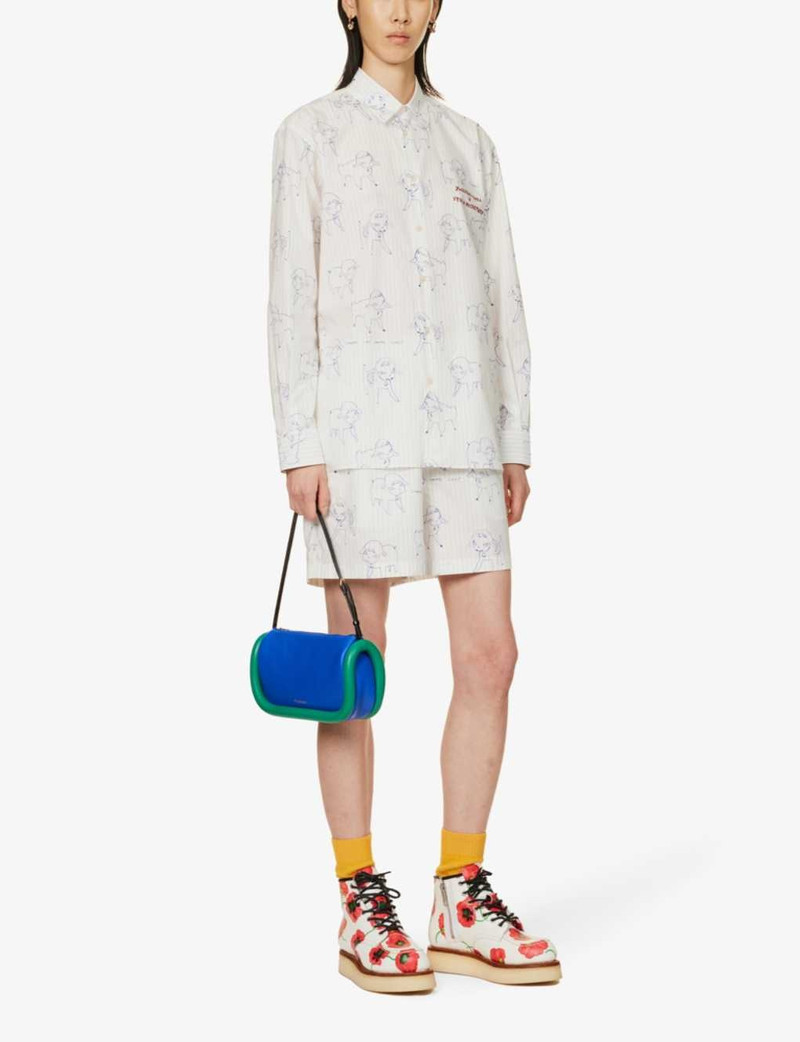 Stella McCartney Yoshitomo Nara x Stella McCartney graphic-print cotton-poplin shorts outlook