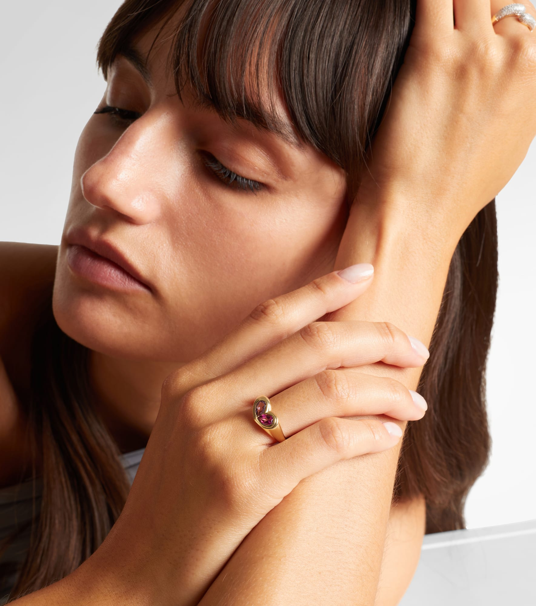 Lavender Haze 10kt gold ring with amethyst and topaz - 2