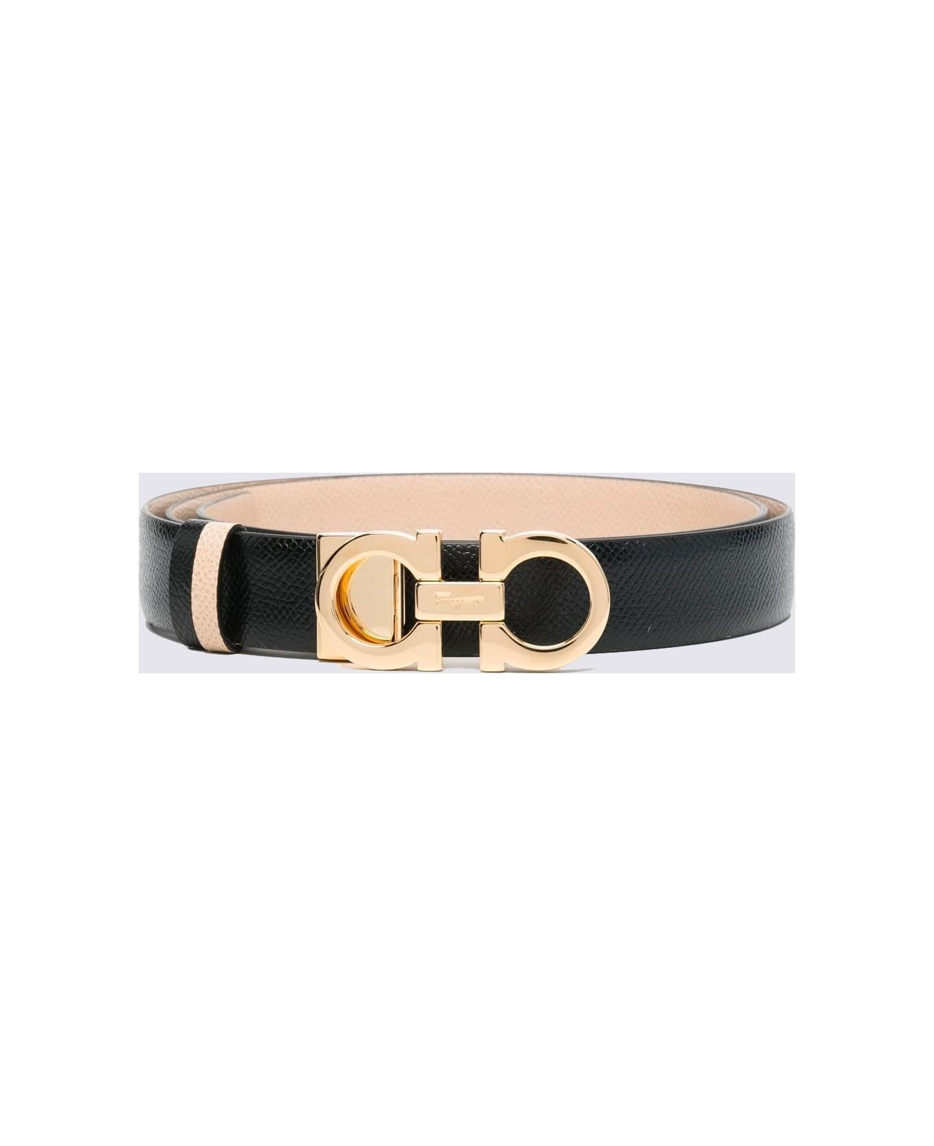 Black Leather Gancini Belt - 2