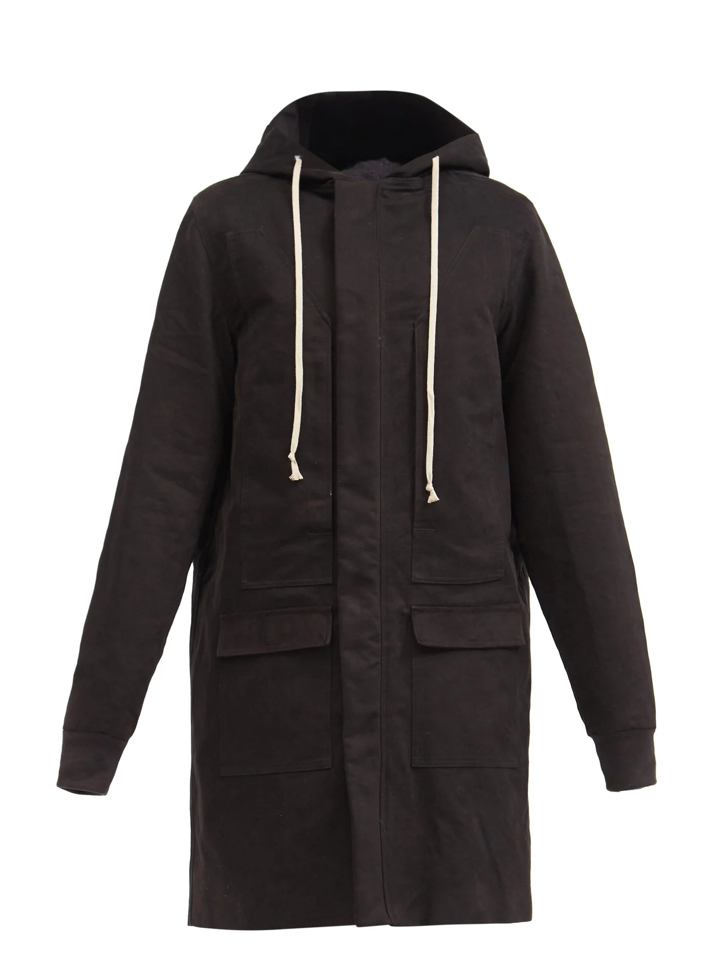 Drawstring hooded cotton parka - 1