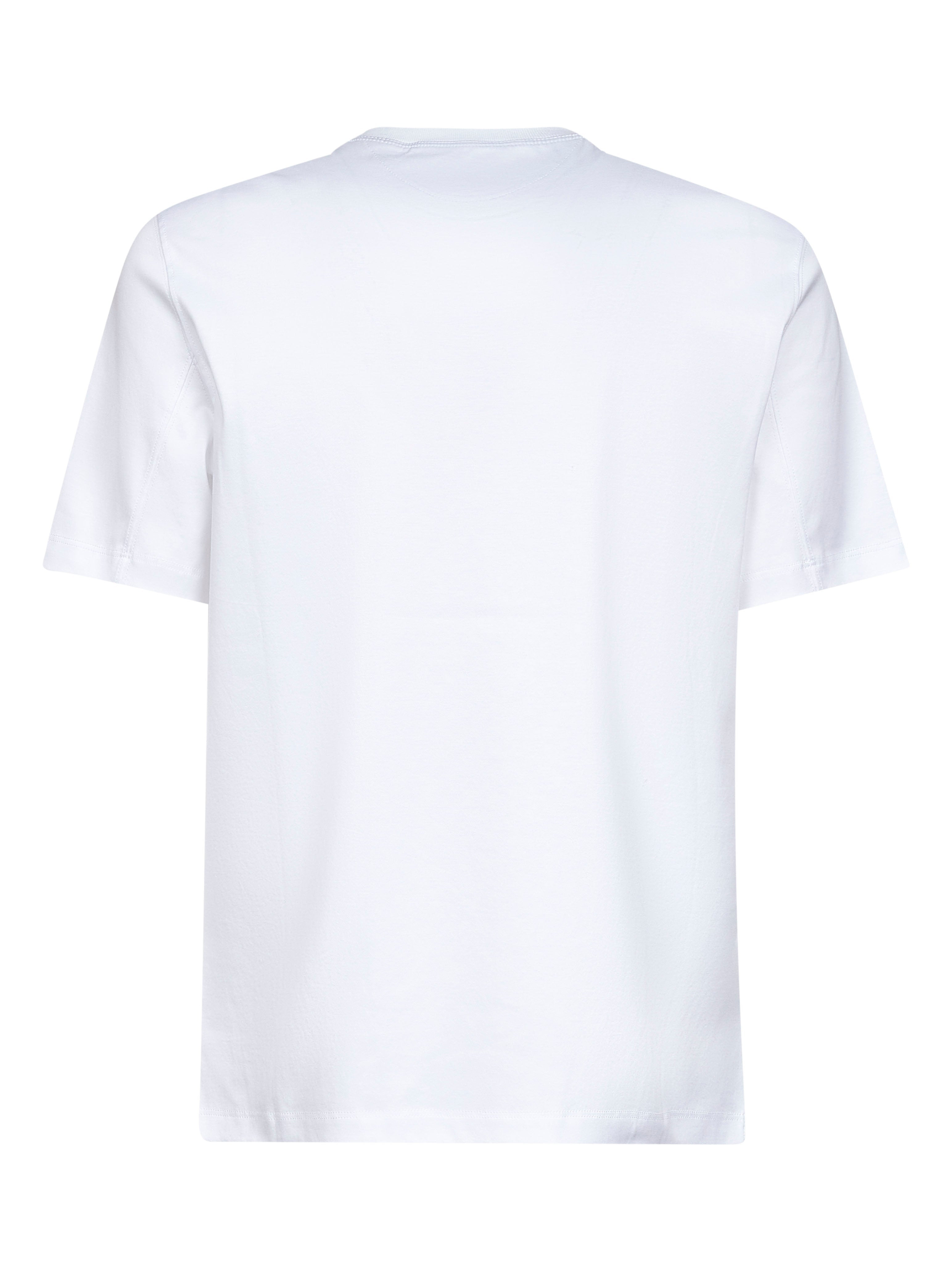 Brunello Cucinelli Men White Jersey Printed Crewneck T-Shirt<Br/> - 2