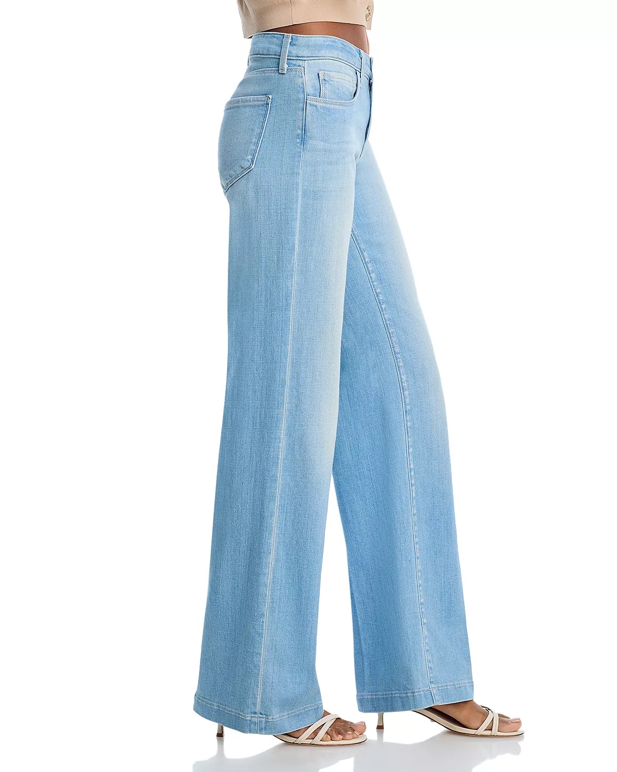 Joanne Mid Rise Wide Leg Jeans in Haven - 4