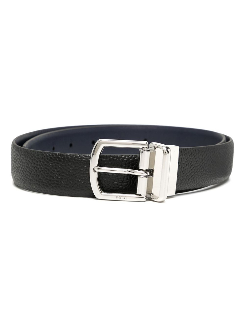 logo-engraved buckle reversible belt 1
