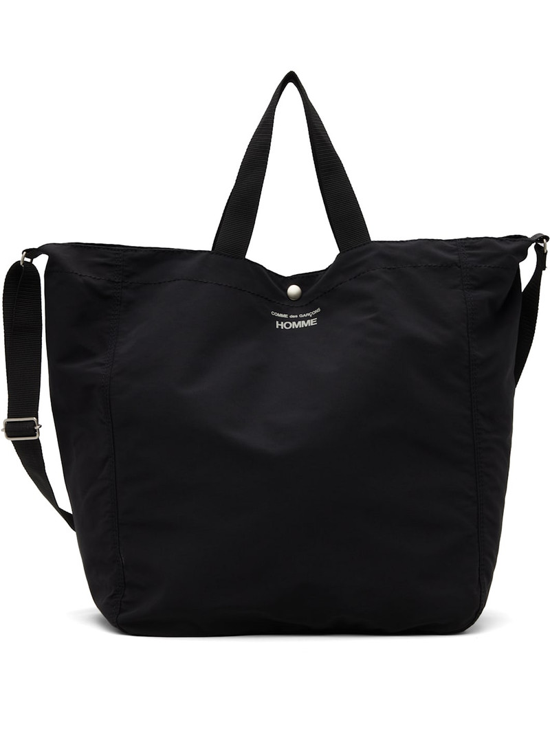 Black Cotton Nylon Grosgrain Tote 1
