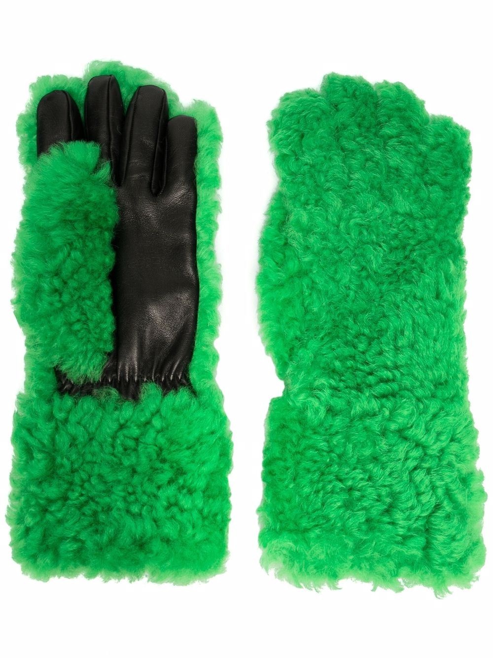 textured panelled gloves - 1