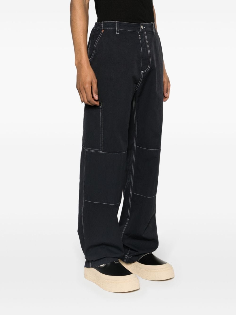 straight-leg cotton trousers - 3